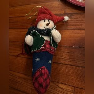 Snowman in a stocking Ornament